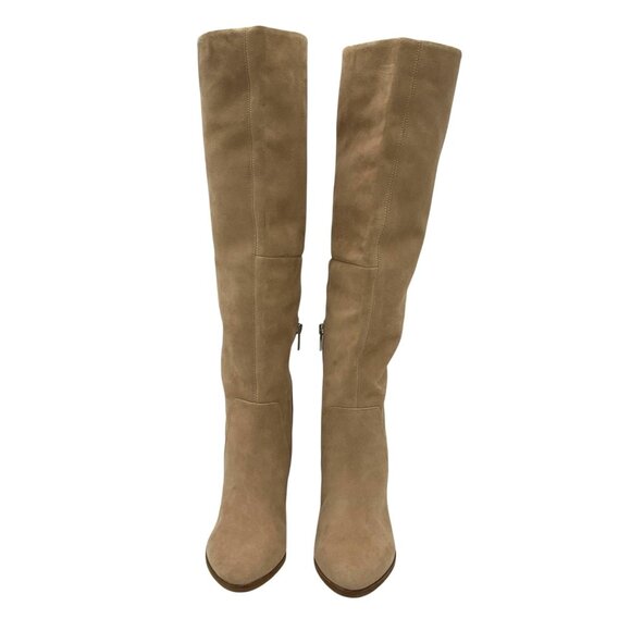 Vince Camuto Nestel Tan Suede Knee High 2.5 in Boots Side Zip Sz 8M NWOT - Picture 1 of 14